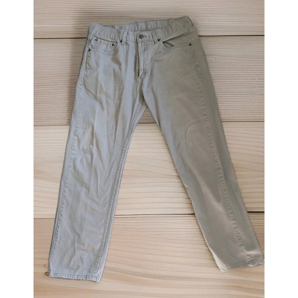 Levi's 505 Regular Fit Straight Leg Men's Jeans Tan Khaki W33 L29.5